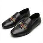 Black Leather Slippers Beetle