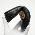 Black Leather Slippers