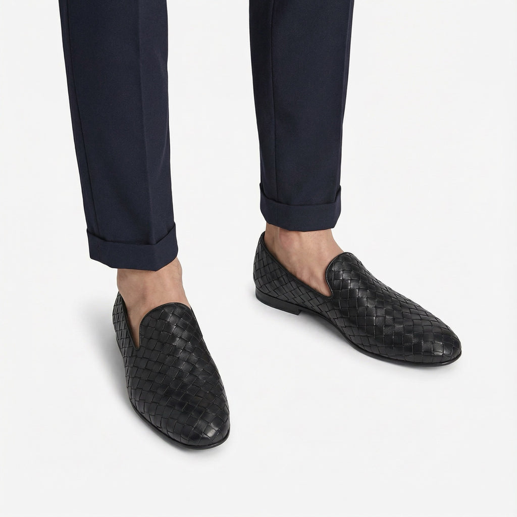 Woven Leather Slippers