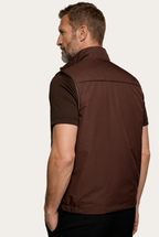 Montreux Gilet — Espresso — detail and styling view