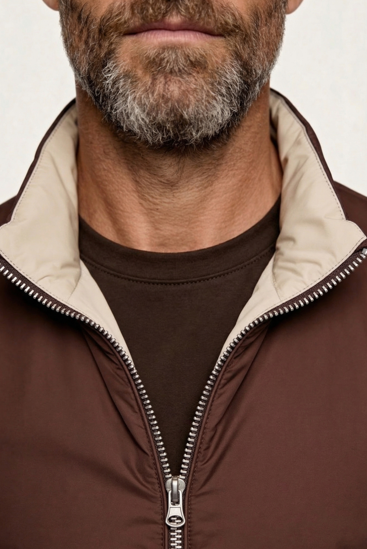 Montreux Gilet — Espresso — detail and styling view