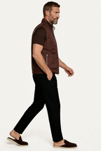 Montreux Gilet — Espresso — detail and styling view