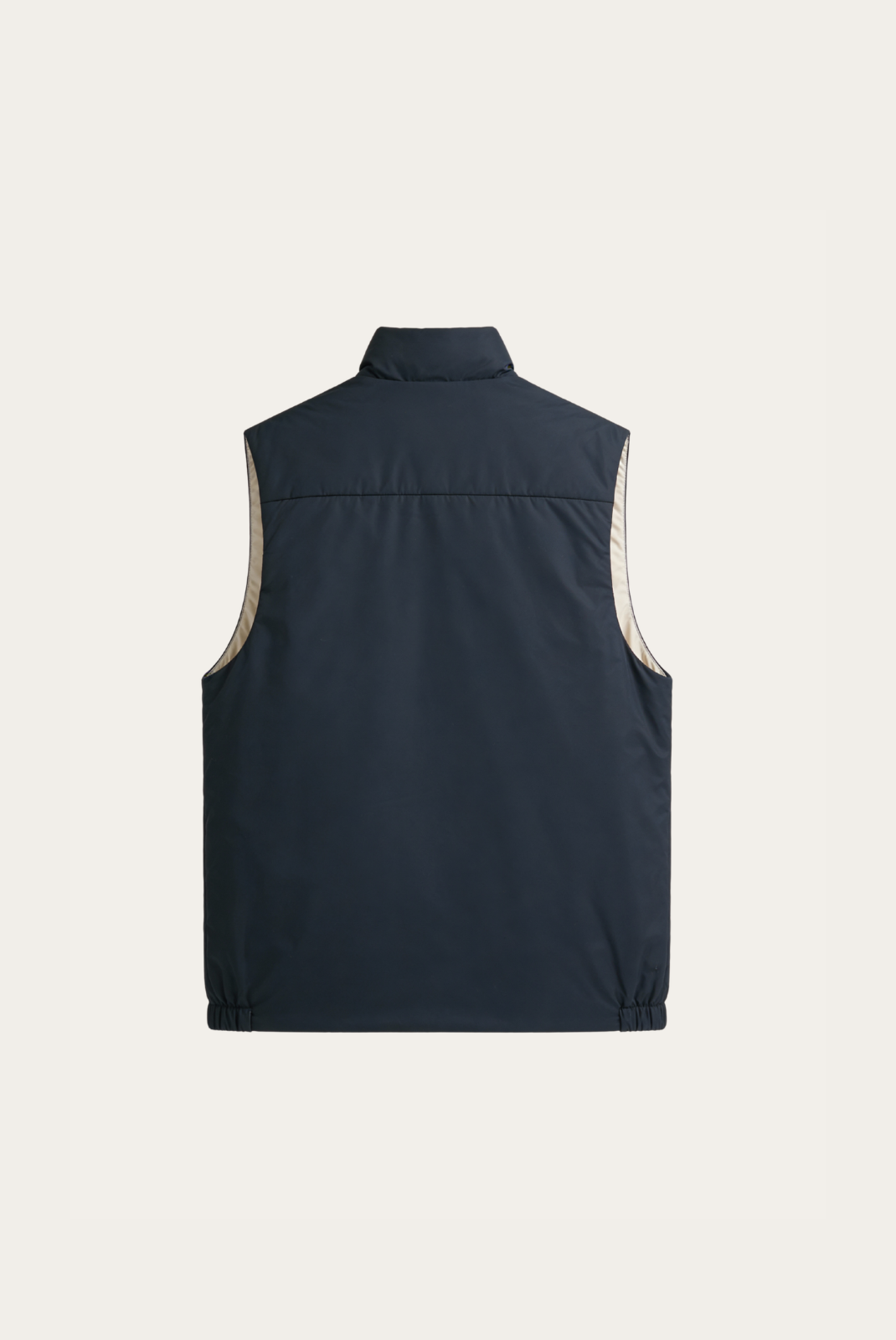 Montreux Gilet — Midnight — detail and styling view