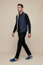 Montreux Gilet — Midnight — detail and styling view