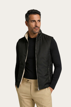 Montreux Gilet — Onyx — detail and styling view