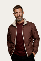 Montreux Windbreaker — Espresso — detail and styling view