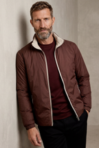 Montreux Windbreaker — Espresso — detail and styling view