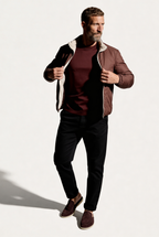 Montreux Windbreaker — Espresso — detail and styling view