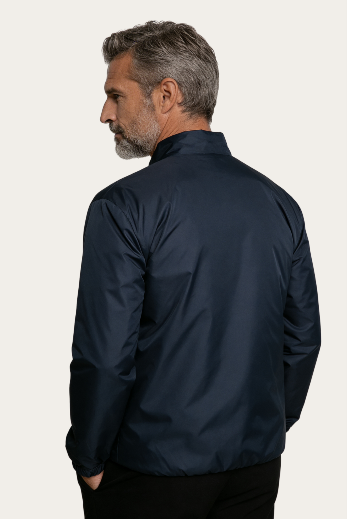 Montreux Windbreaker — Midnight — detail and styling view