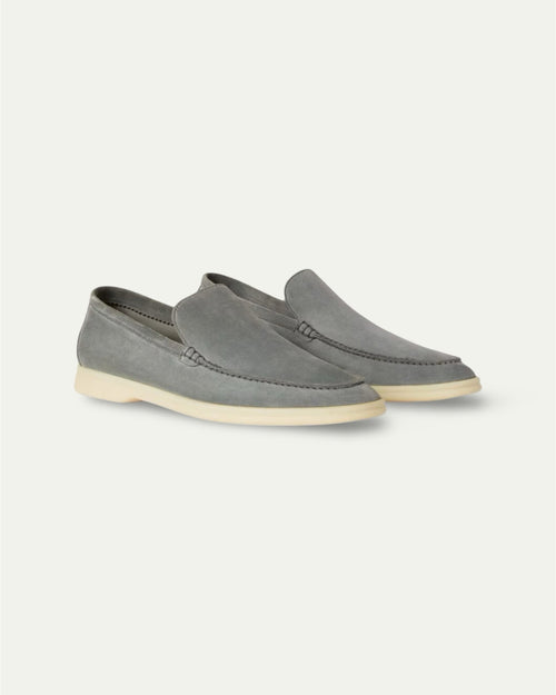 GREY SUEDE LOAFERS
