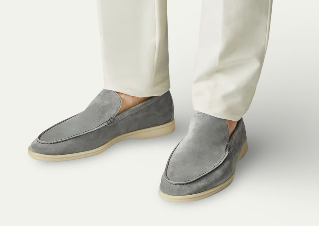 GREY SUEDE LOAFERS