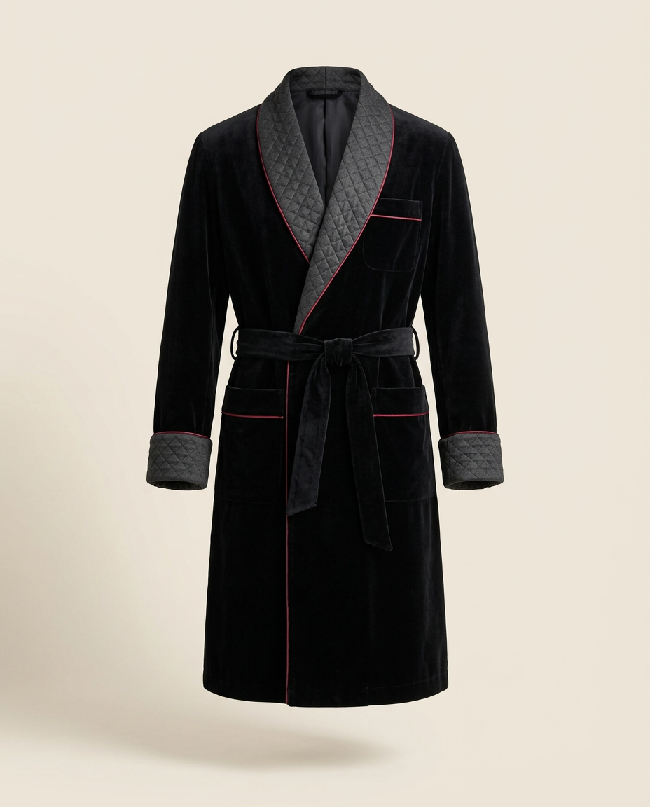 Belvédère Velvet Smoking Jacket — Onyx, product view