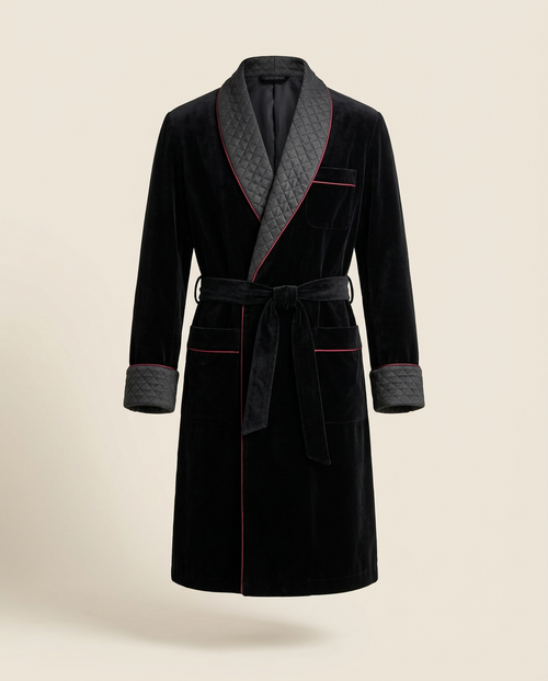 Belvédère Velvet Smoking Jacket — Onyx, product view
