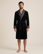 Belvédère Velvet Smoking Jacket — Onyx, studio view