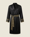 Orient Satin Robe — Onyx & Gold, product view