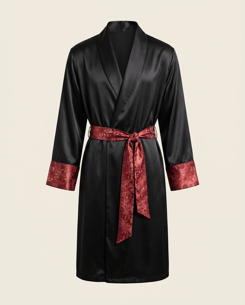 Orient Satin Robe — Onyx & Ruby, product view