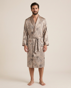 Palais Satin Robe — Champagne, studio view