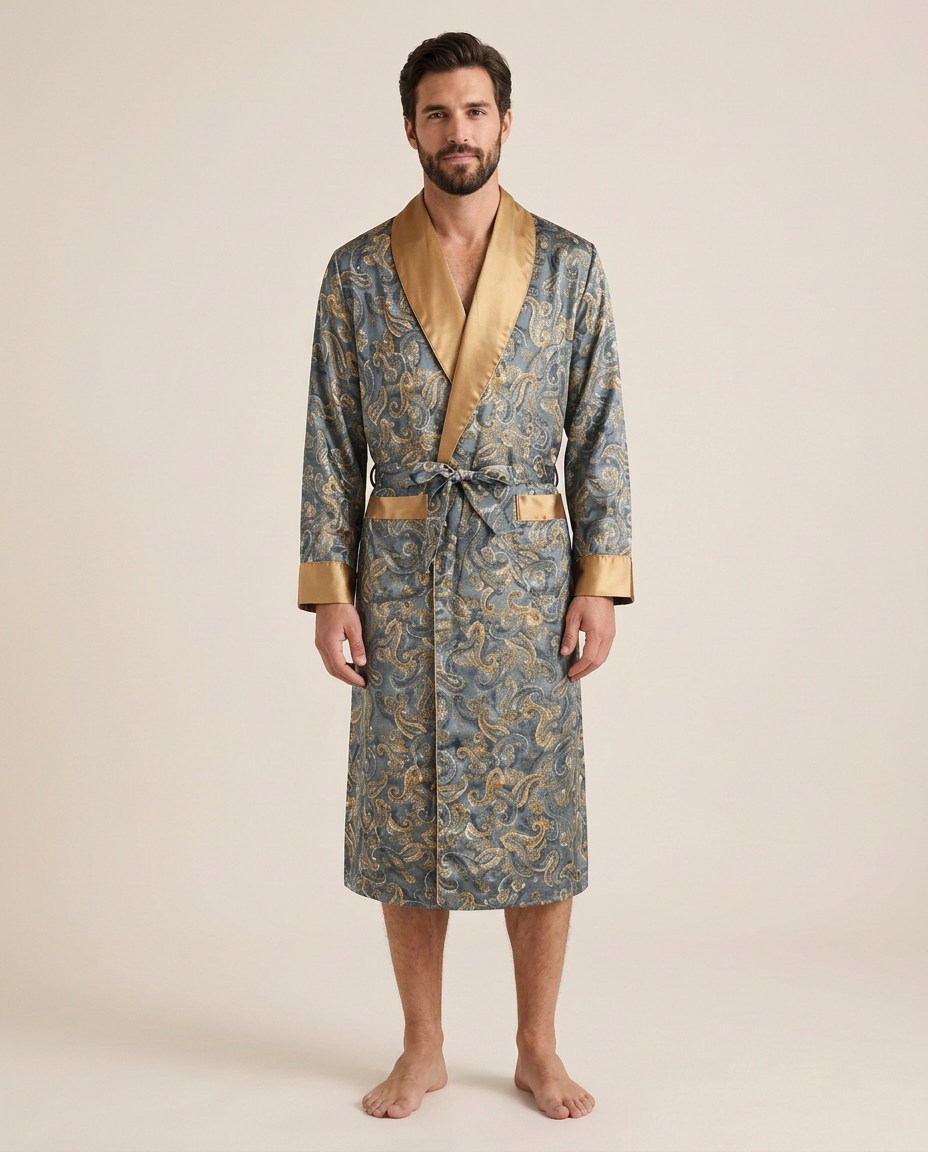 Palais Satin Robe — Antique Gold, studio view