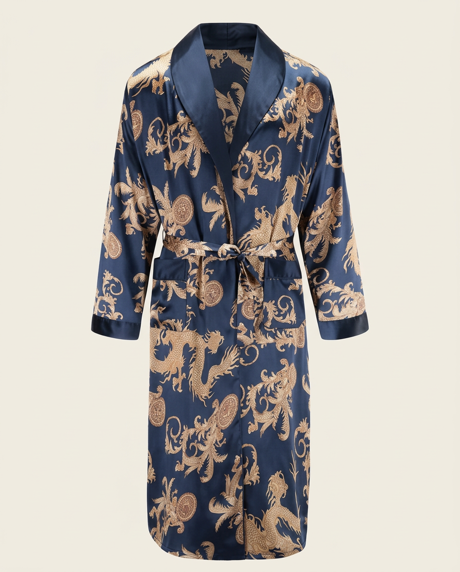 Palais Satin Robe — Midnight, product view