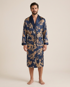 Palais Satin Robe — Midnight, studio view