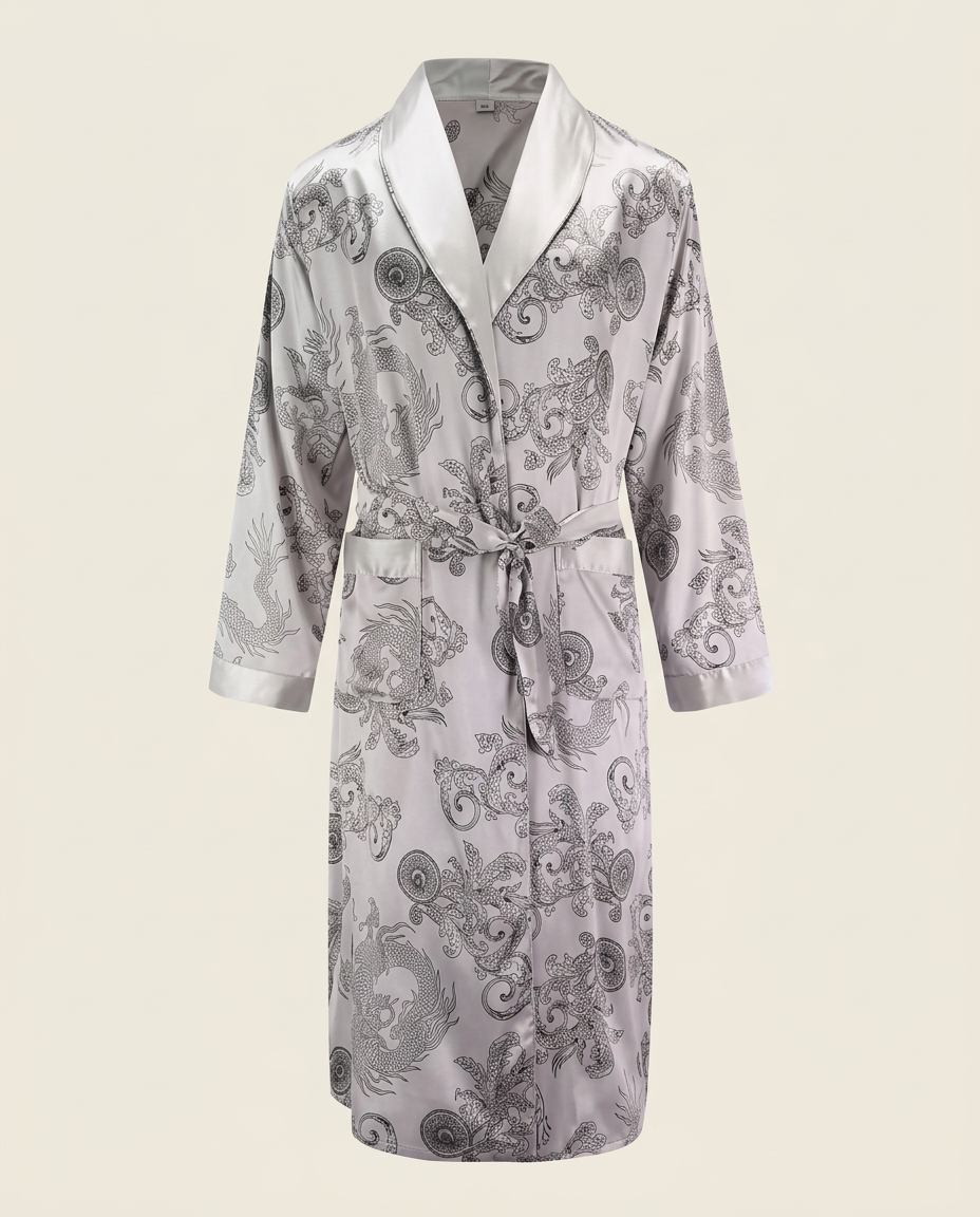 Palais Satin Robe — Silver, product view
