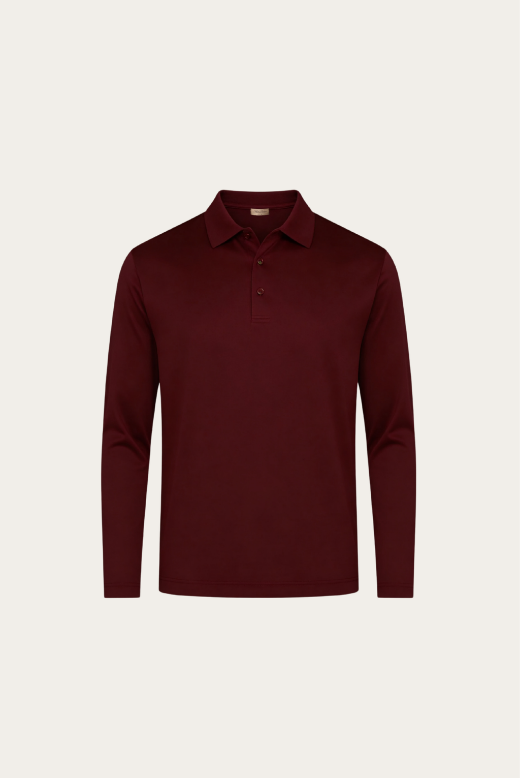 Velario Long-Sleeve Polo — Burgundy — product view