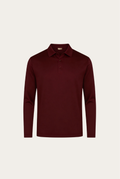 Velario Long-Sleeve Polo — Burgundy — product view