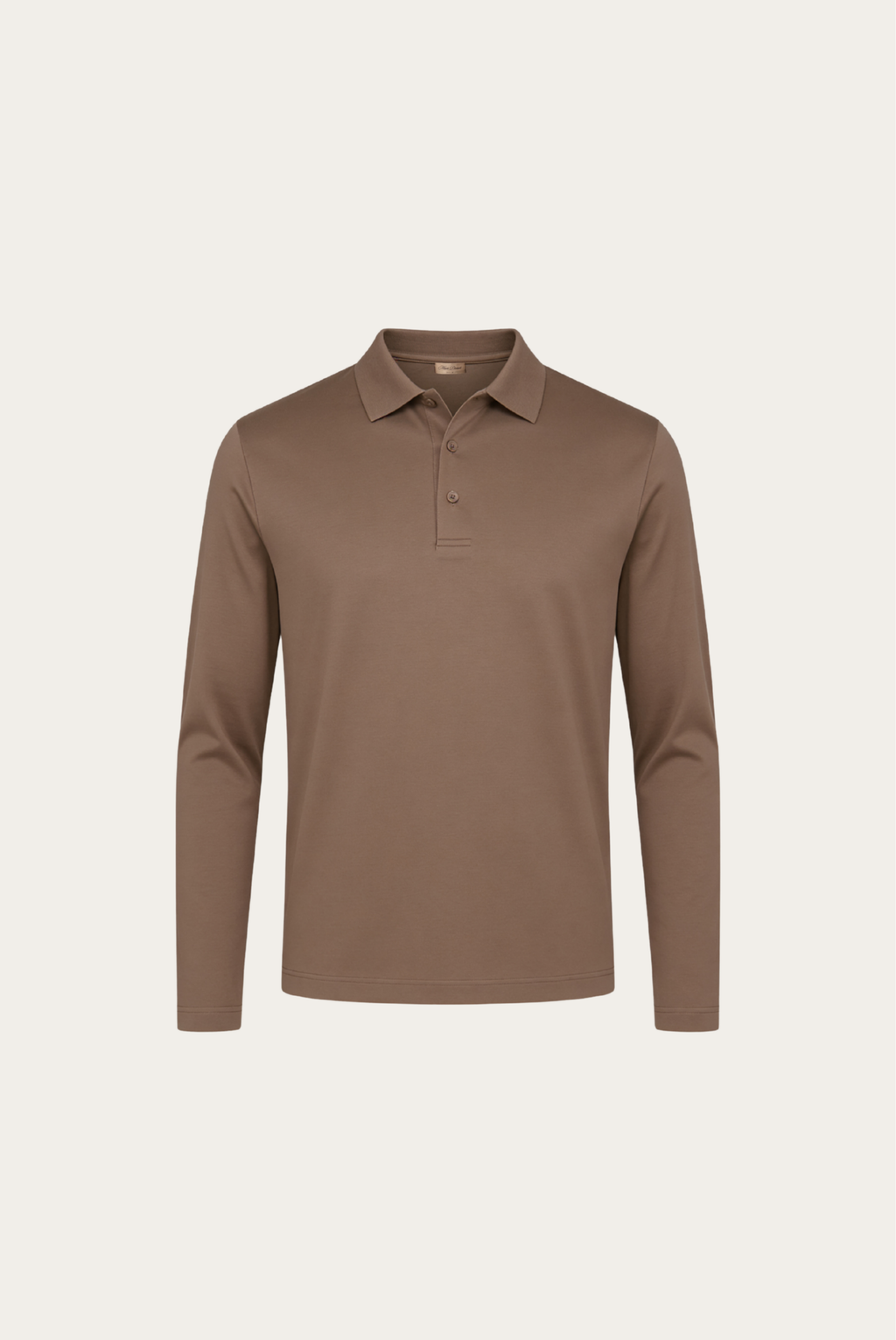 Velario Long-Sleeve Polo — Taupe — product view