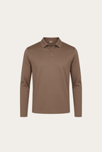 Velario Long-Sleeve Polo — Taupe — product view