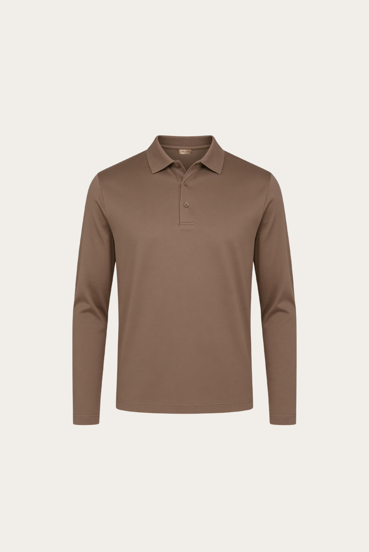 Velario Long-Sleeve Polo — Taupe — product view