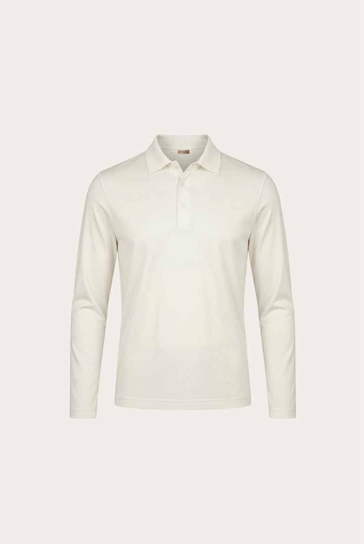 Velario Long-Sleeve Polo — White — product view