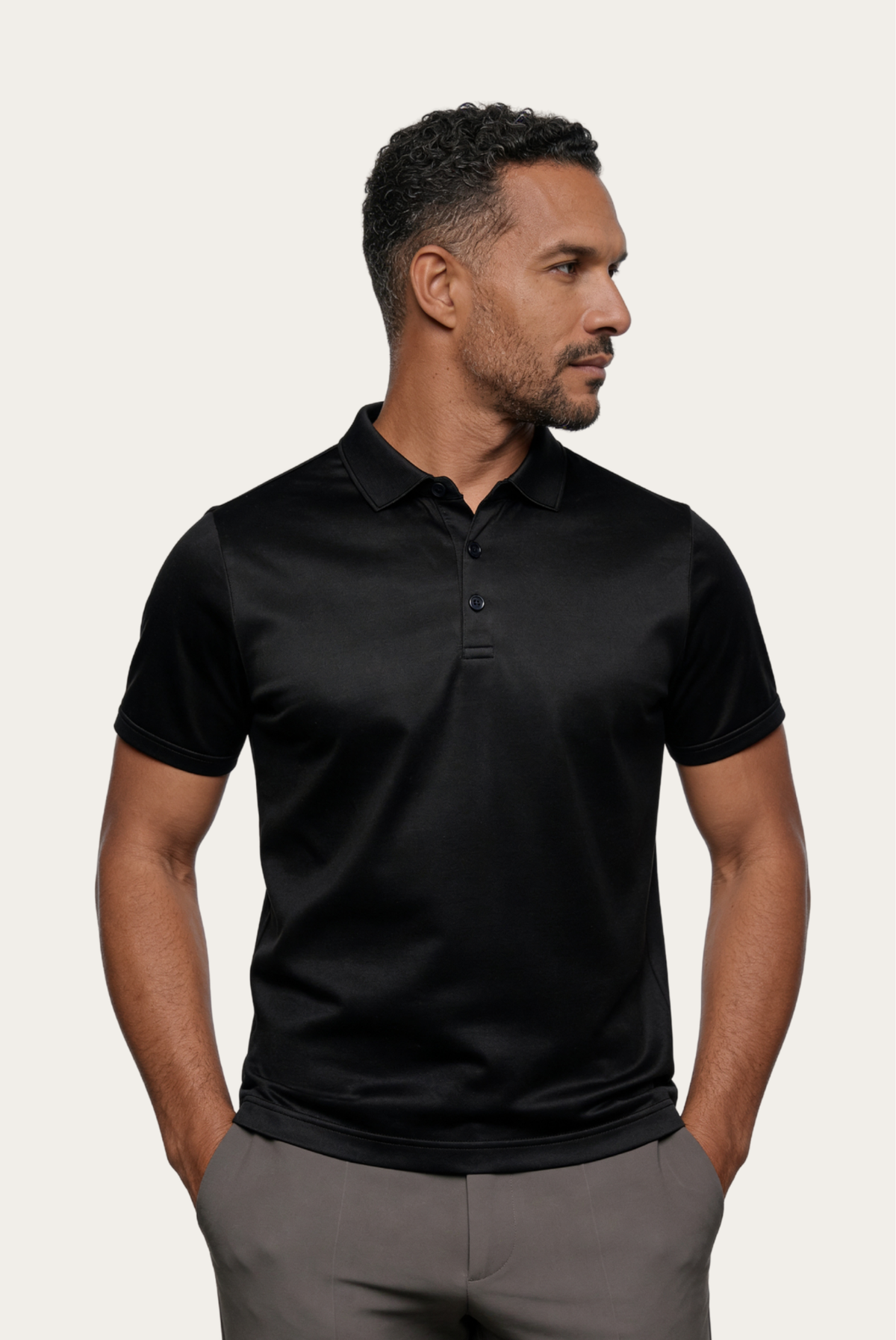 Velario Polo — Black — detail and styling view