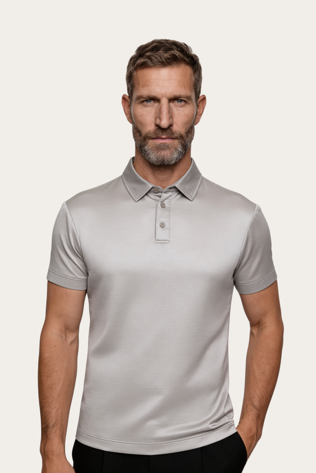 Velario Polo — Greige — detail and styling view