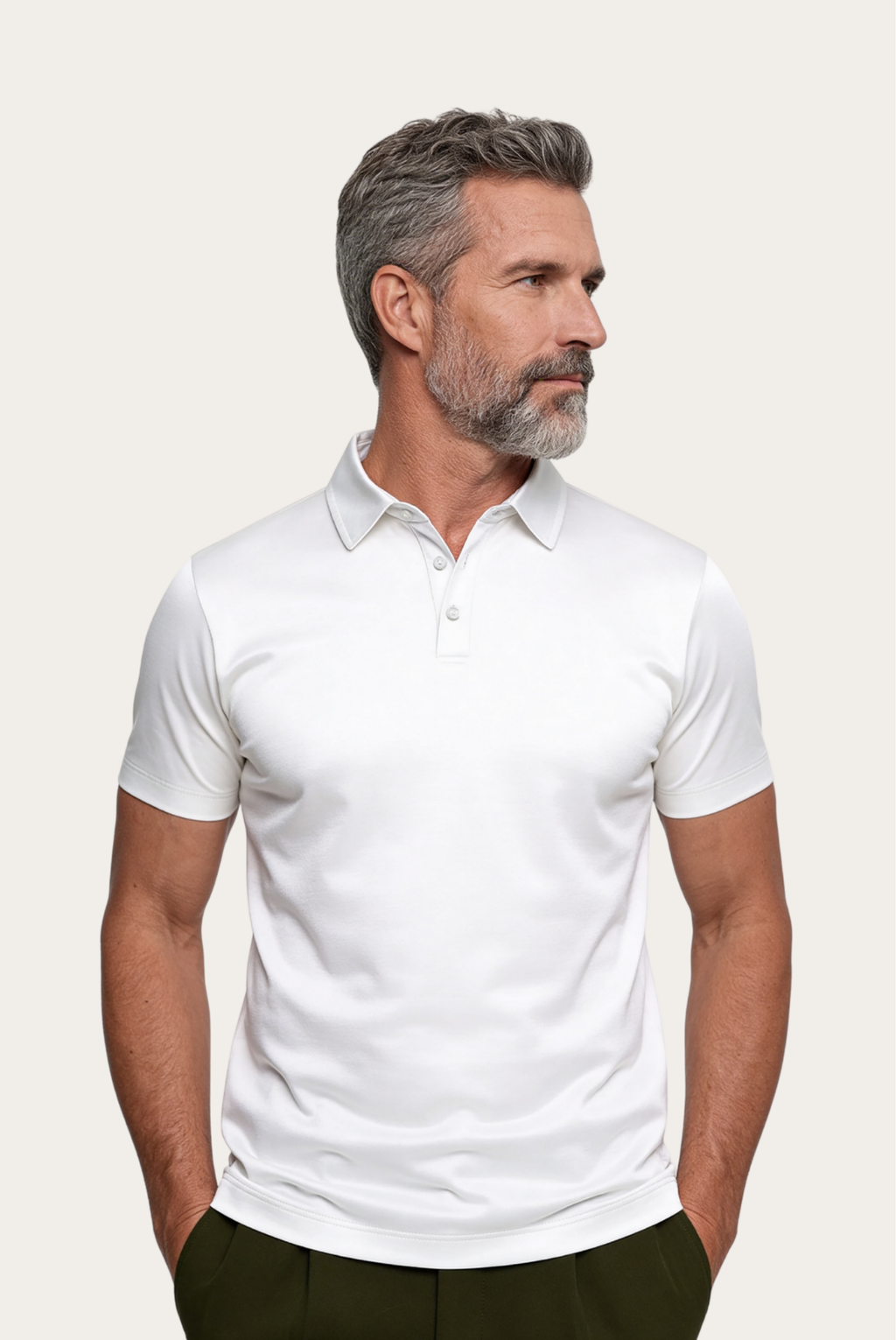 Velario Polo — White — detail and styling view