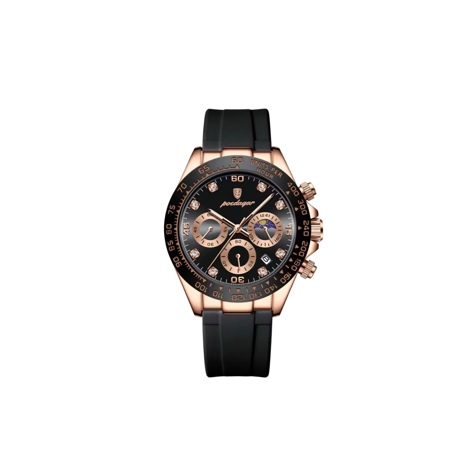 PRESTIGE — Chrono Signature Black-Black Rubber Strap