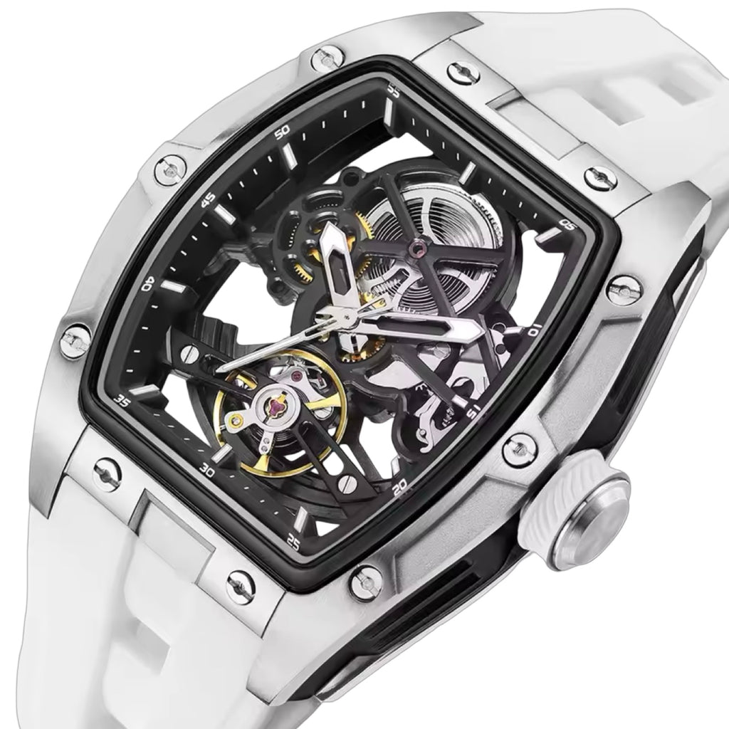 Valentier Genève Spectre S2 — White Black Skeleton Tonneau Chronographe