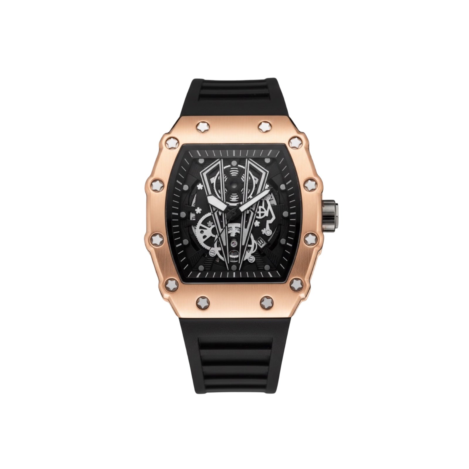 Valentier Genève Spectre S1 — Black Gold Titanium Skeleton Tonneau Chronographe