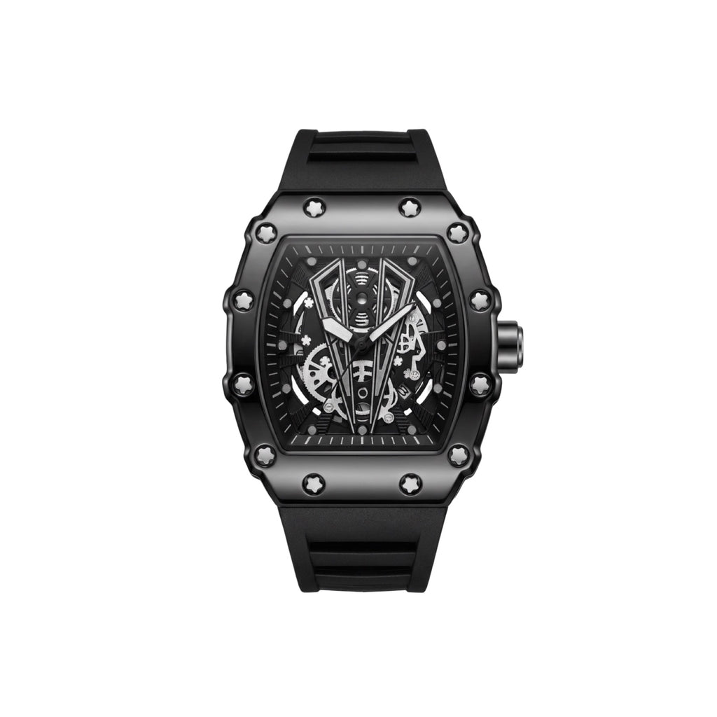 Valentier Genève Spectre S1 — Black Titanium Skeleton Tonneau Chronographe