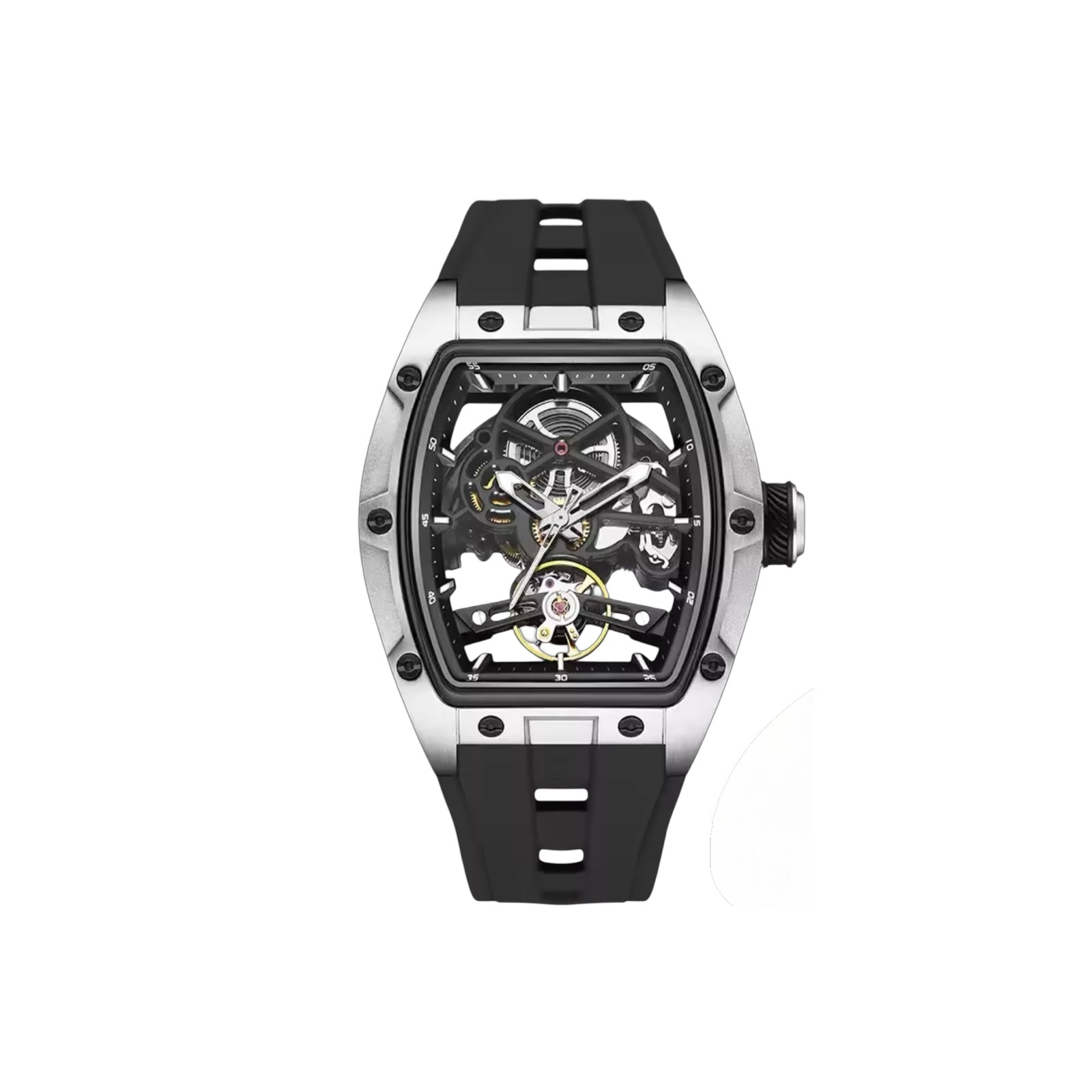 Valentier Genève Spectre S2 — Black Silver Skeleton Tonneau Chronographe